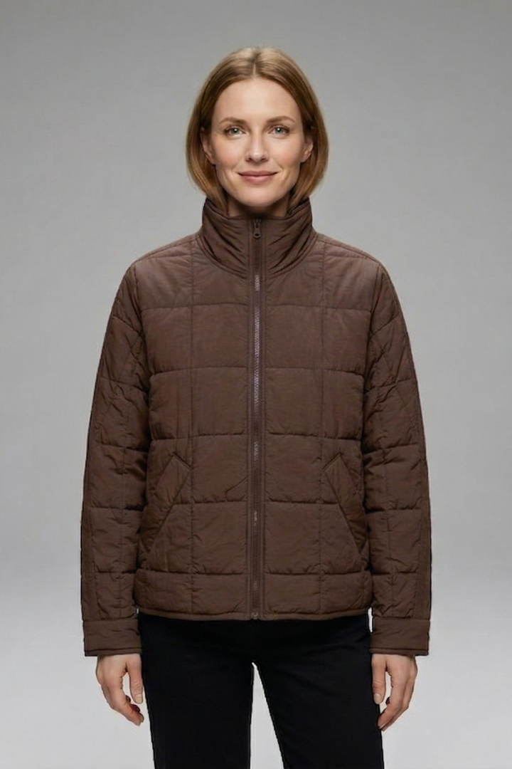 Women’s Jacket with Zip and Quilted Surface