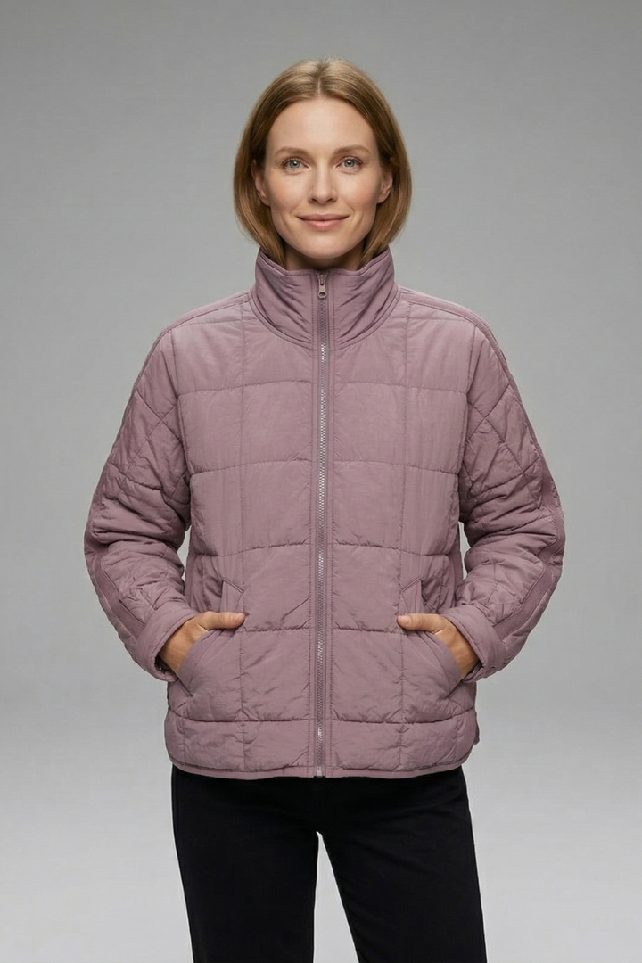 Women’s Jacket with Zip and Quilted Surface