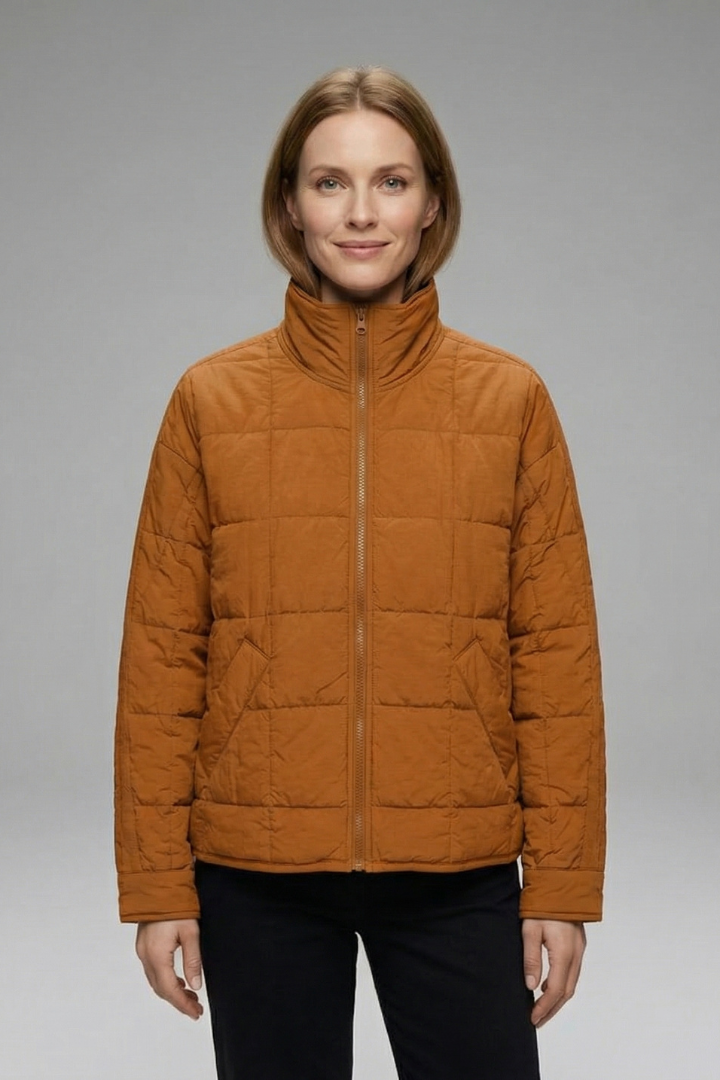 Women’s Jacket with Zip and Quilted Surface