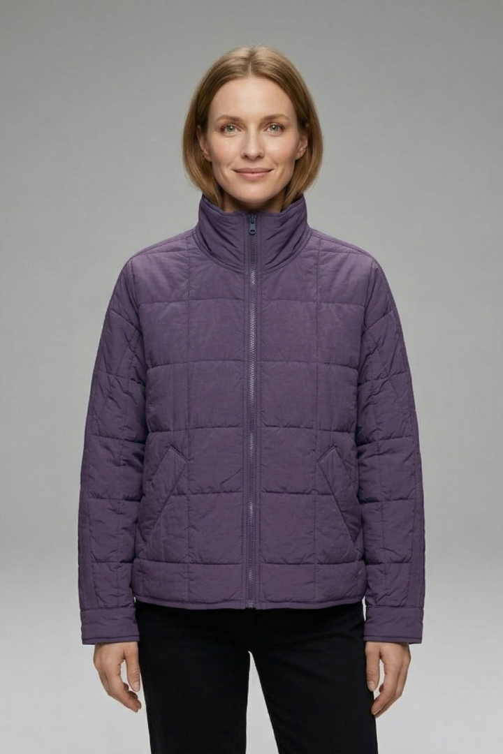 Women’s Jacket with Zip and Quilted Surface